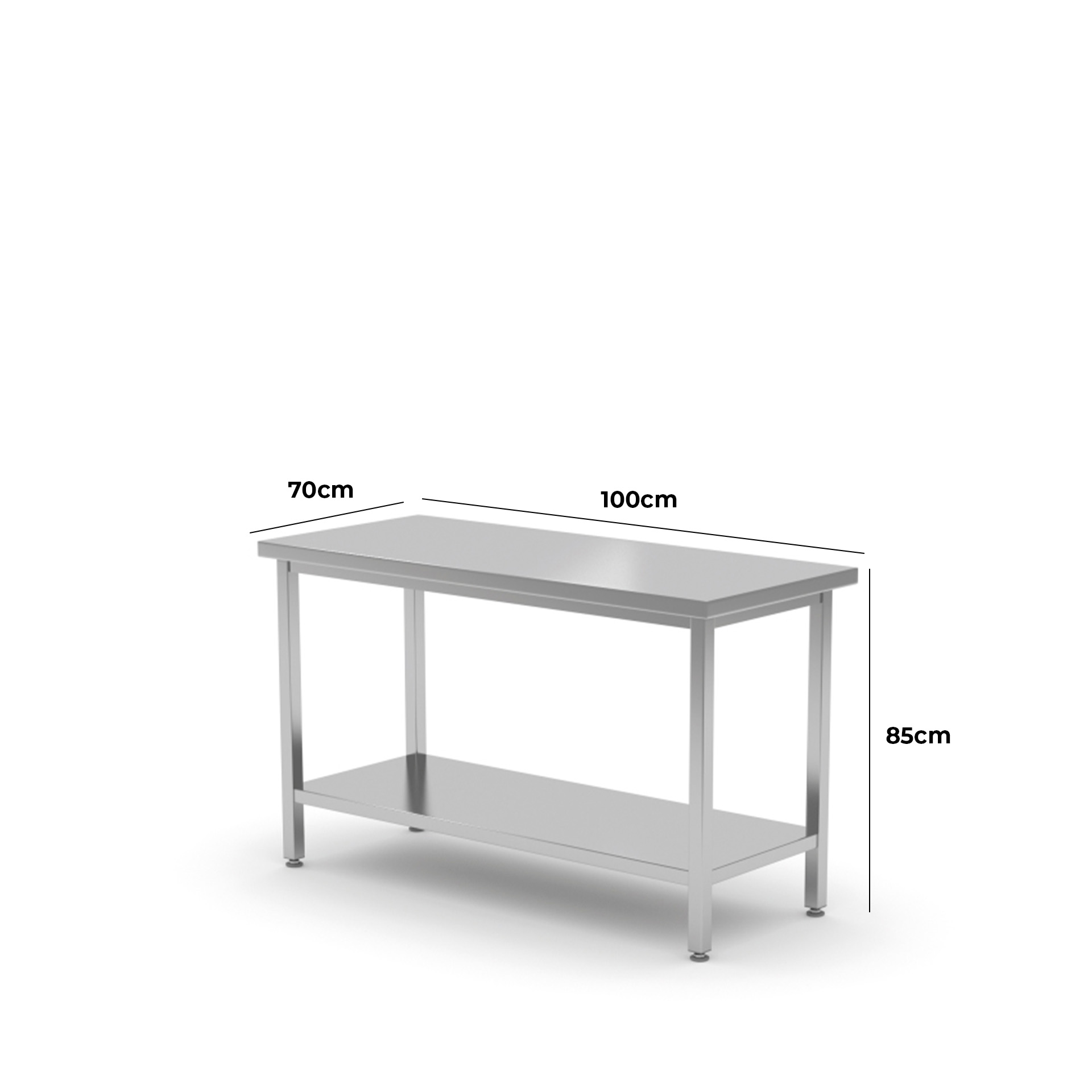 Mesa de Trabalho Aço Inoxidável Prateado