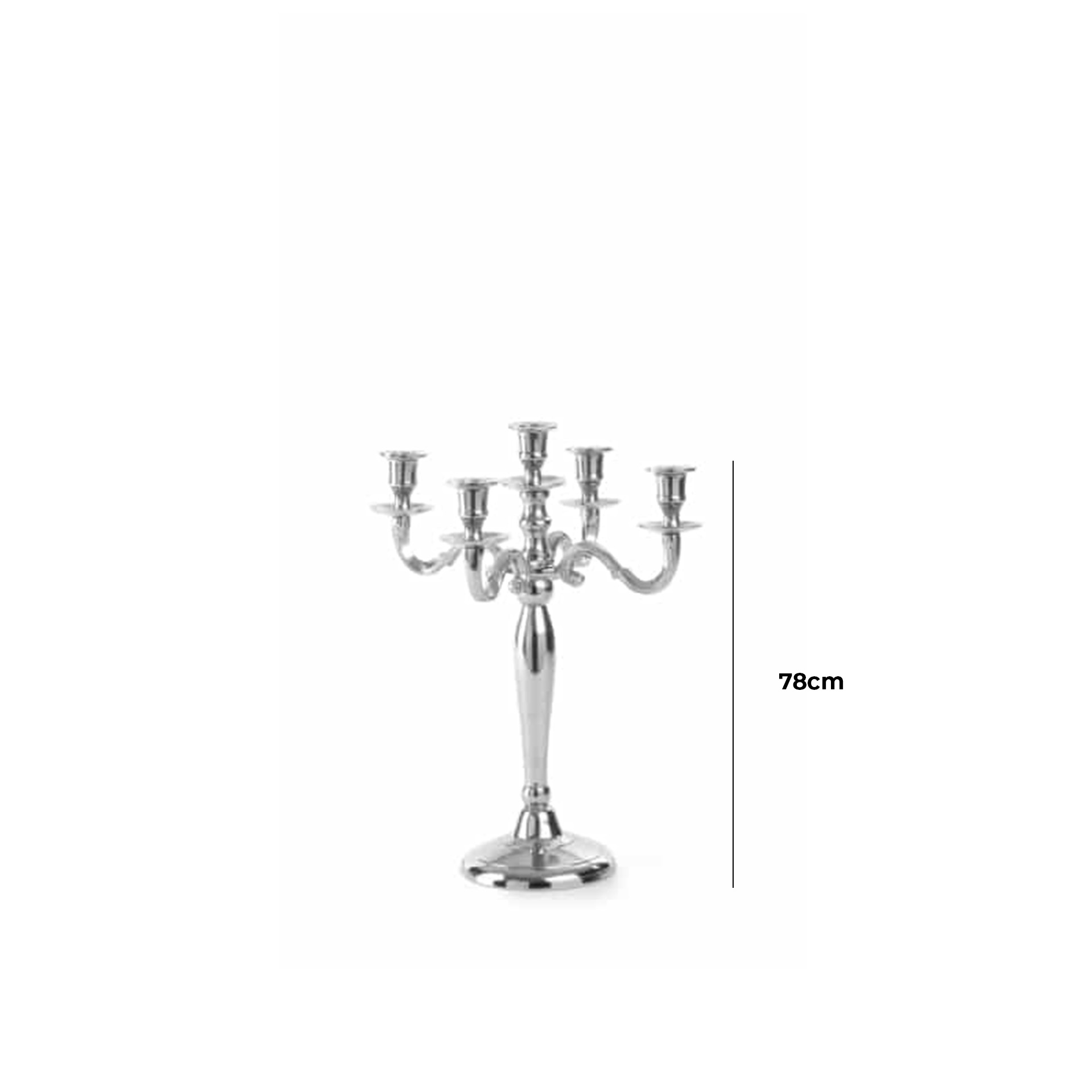 Candelabro para 5 Velas Prateado