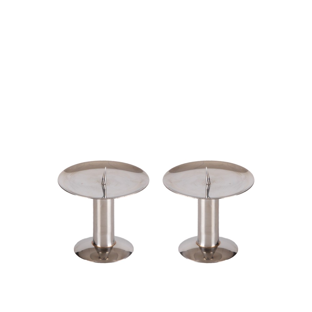 Castiçal Inox Prata 6.5X9CM Pack 2