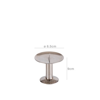 Castiçal Inox Prata 6.5X9CM Pack 2