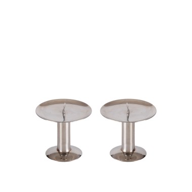 Castiçal Inox Prata 6.5X9CM Pack 2