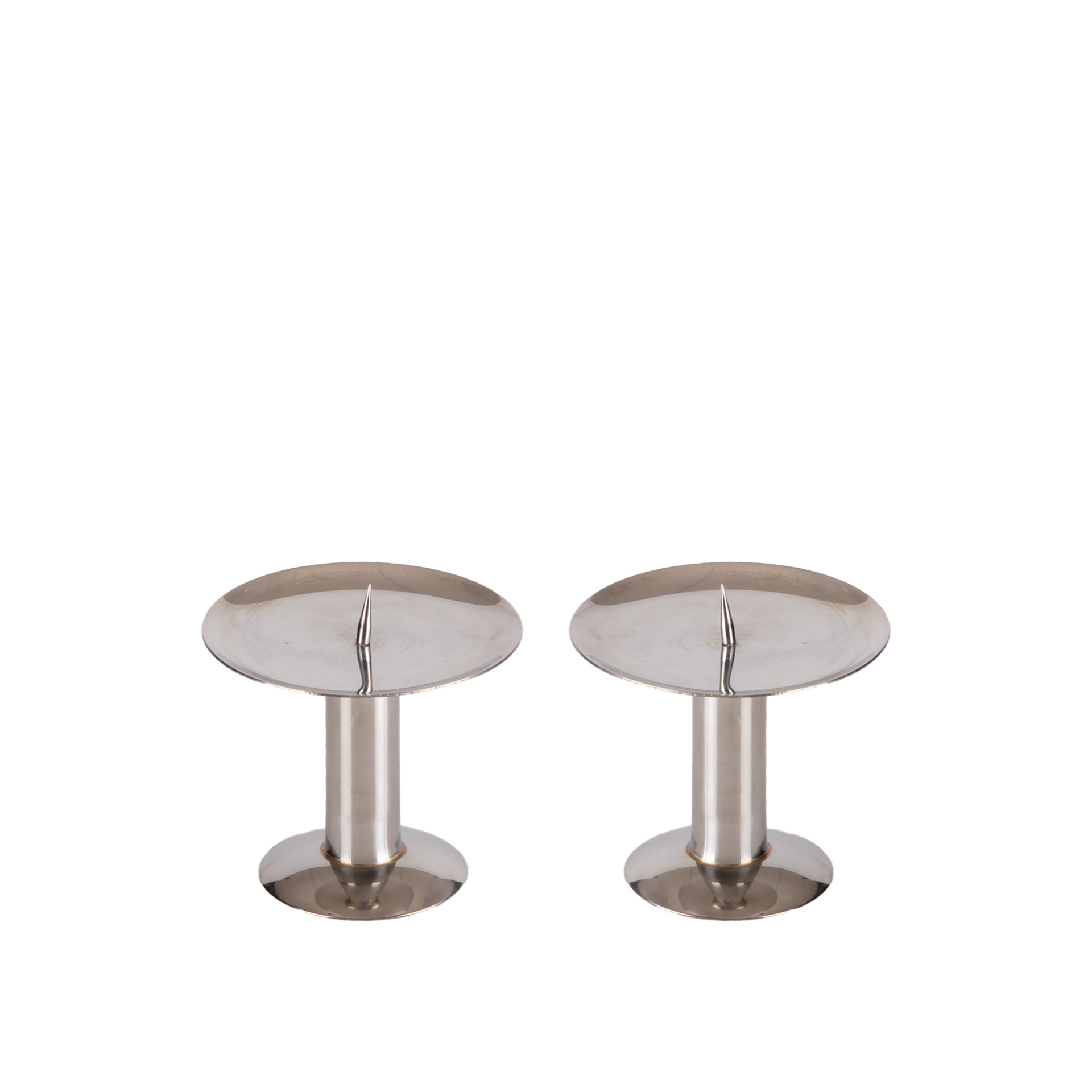 Castiçal Inox Prata 6.5X9CM Pack 2