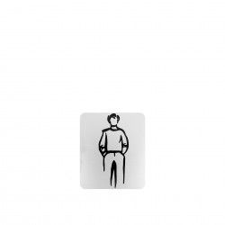 Placa Sinalizadora Homem Branca 12.2X14CM