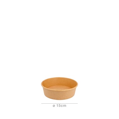 Saladeira Cartão Kraft Redondo 500ml 15X4.5cm Pack 50