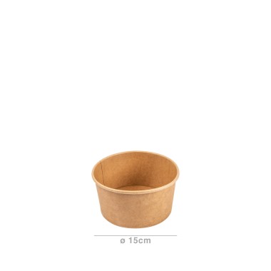 Saladeira Cartão Kraft Redondo 1000ml 15X8cm Pack 50