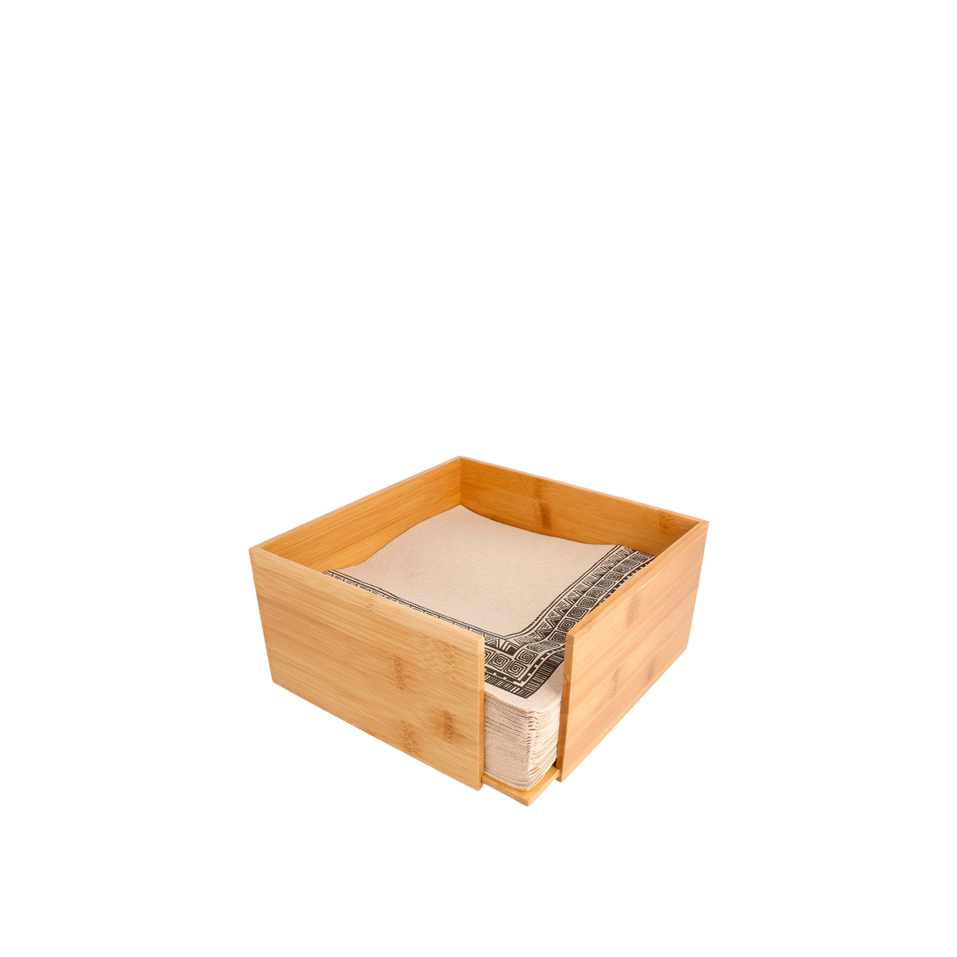 Porta Guardanapos Bambu Natural 21X21X10CM