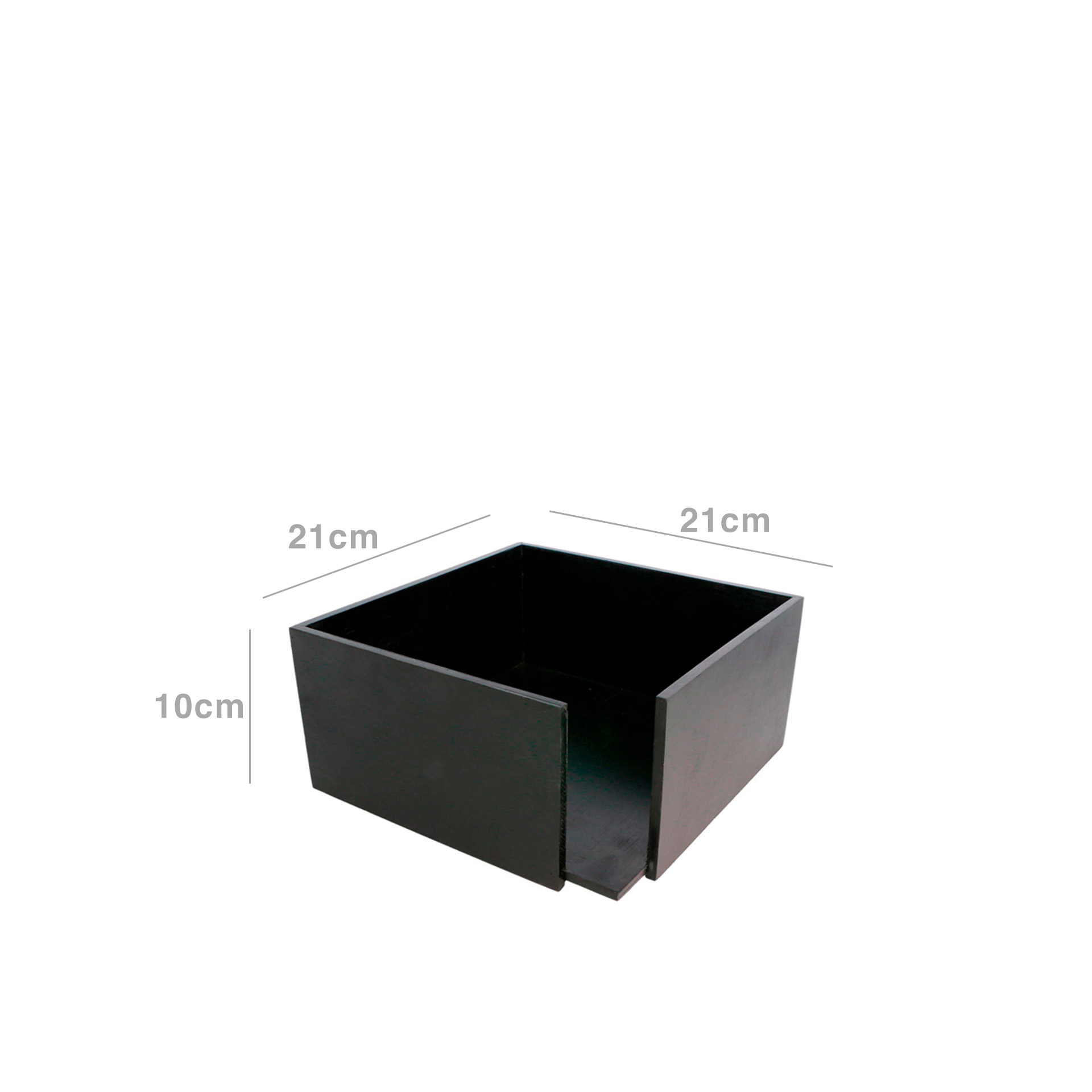 Porta Guardanapos Bambu Preto 21X21X10CM