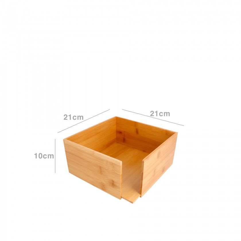 Porta Guardanapos Bambu Natural 21X21X10CM