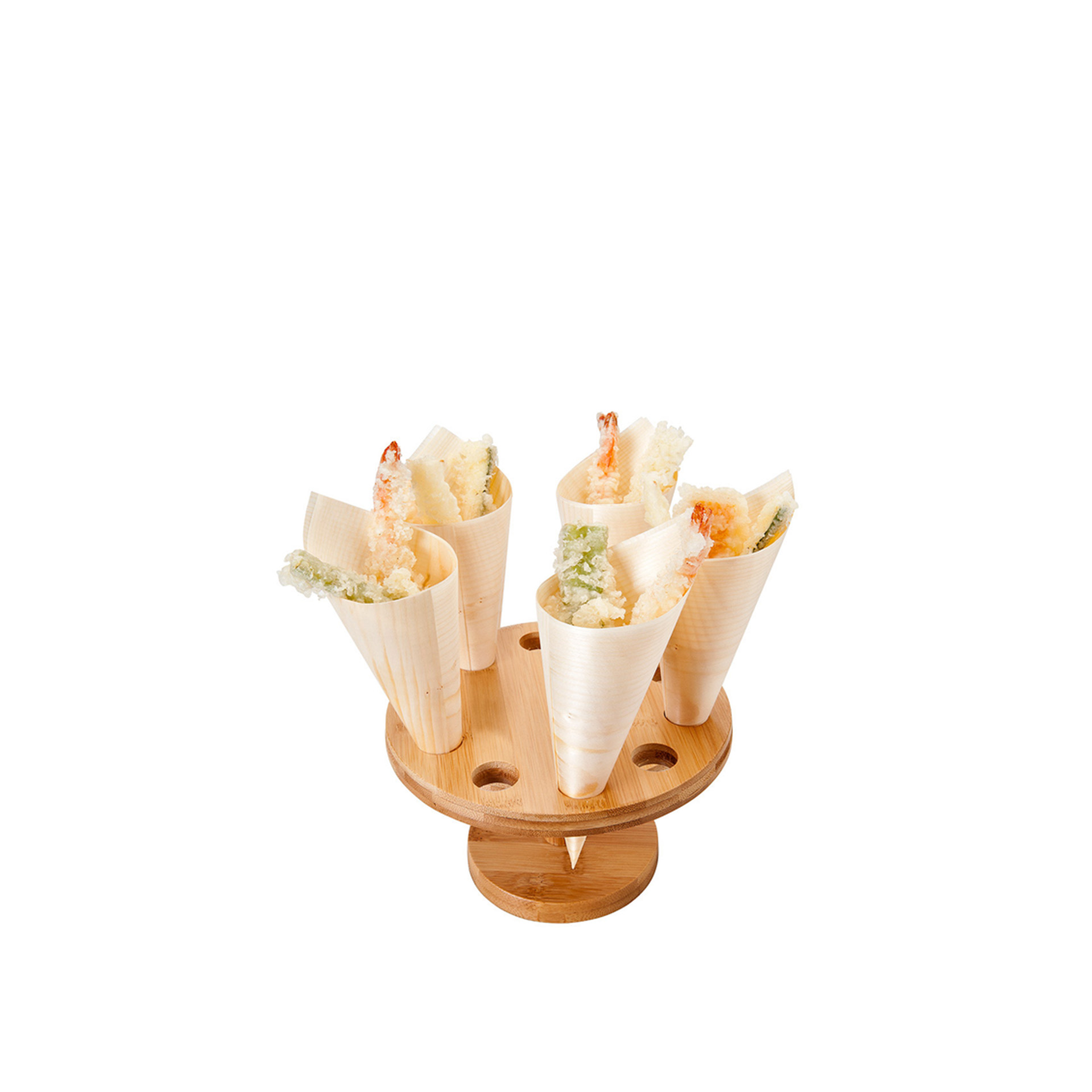 Suporte 10 Cones Bambu Natural 18X9CM