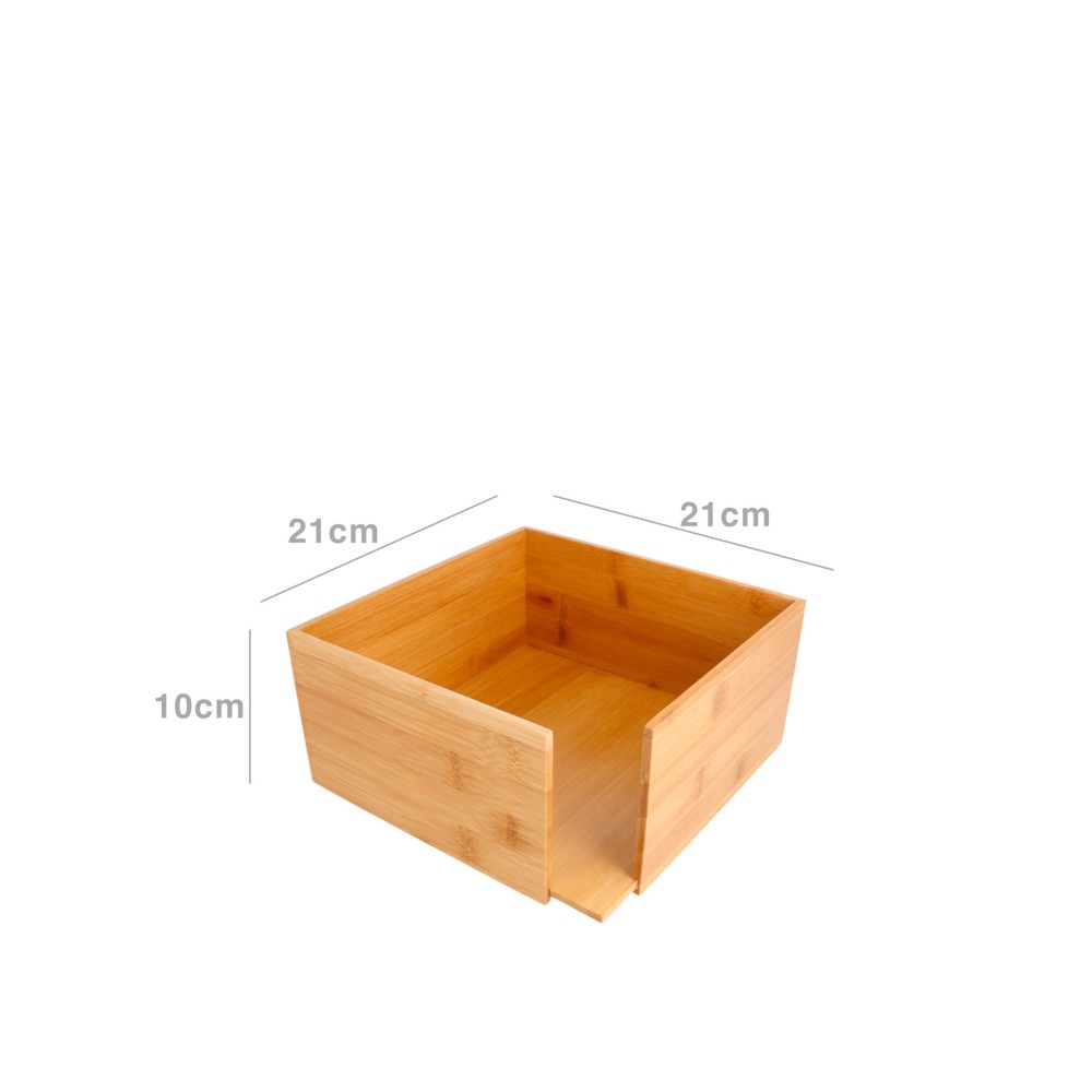 Porta Guardanapos Bambu Natural 21X21X10CM