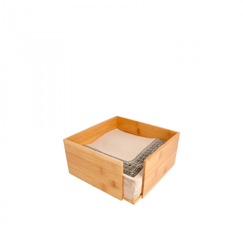 Porta Guardanapos Bambu Natural 21X21X10CM