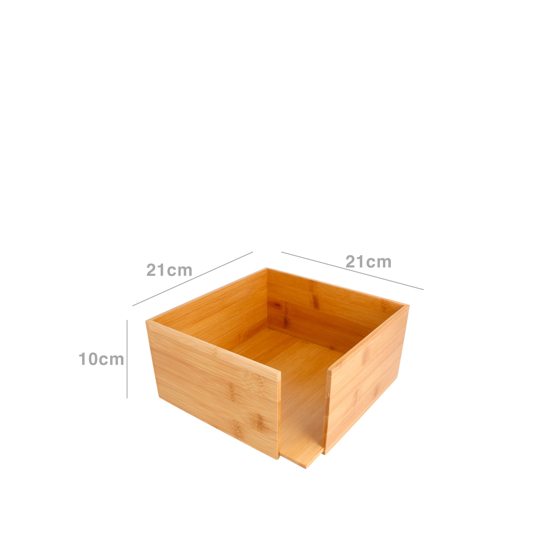 Porta Guardanapos Bambu Natural 21X21X10CM