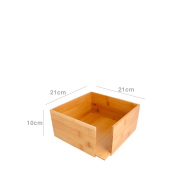 Porta Guardanapos Bambu Natural 21X21X10CM