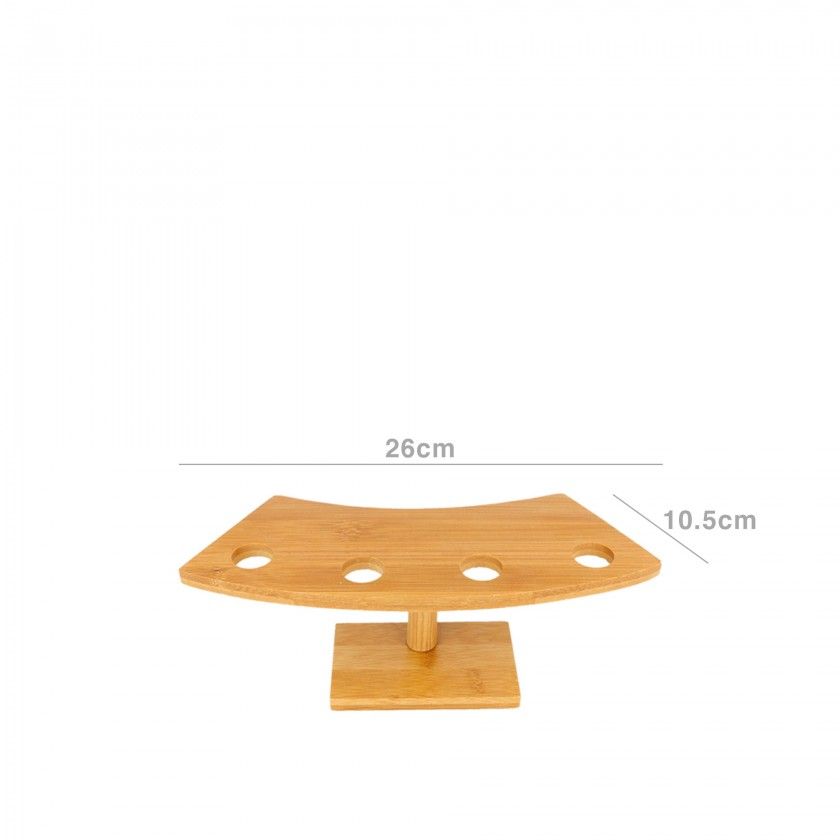 Suporte Bambu Natural 4 Cones 26X10.5X9cm