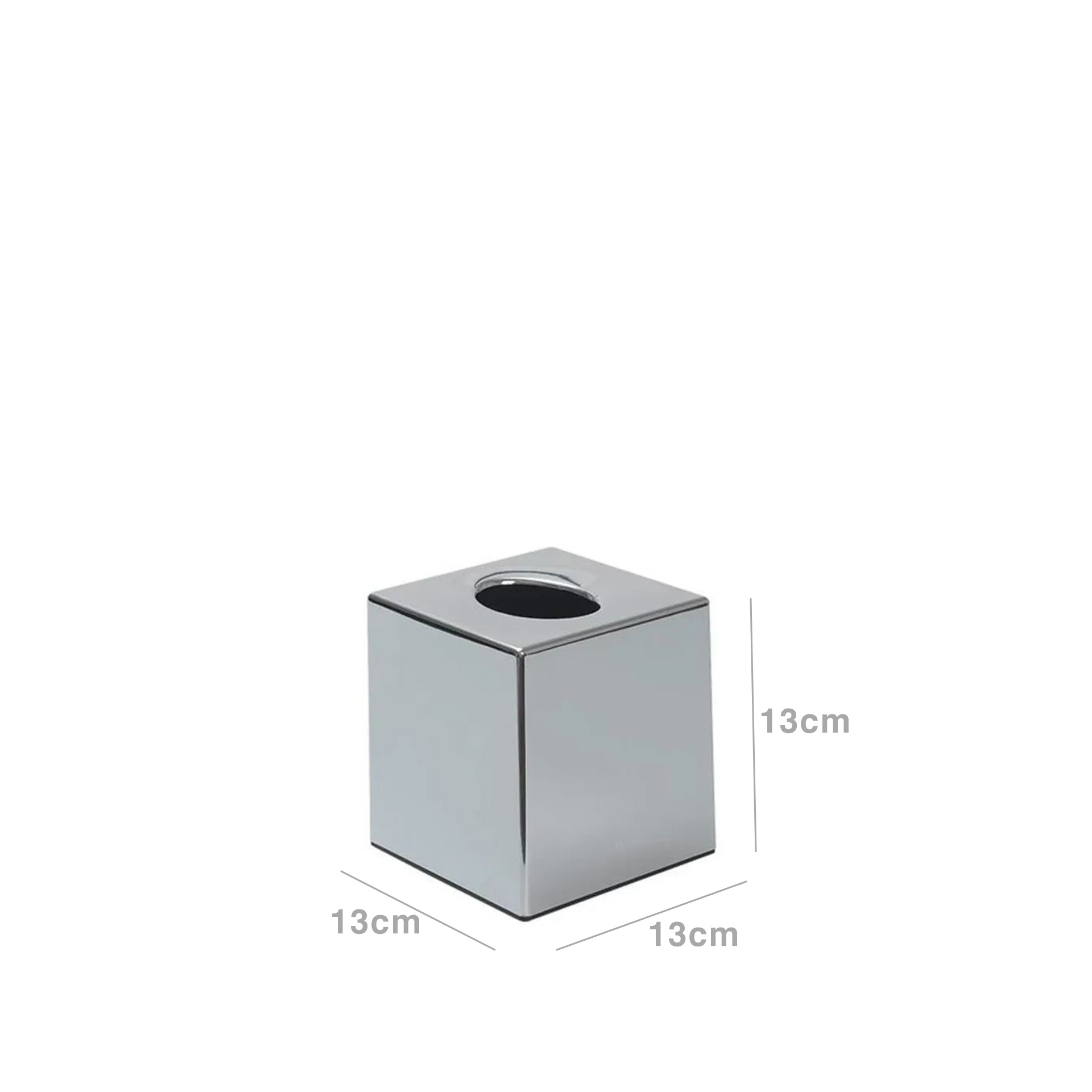 Dispensador ABS cromado para Lenços faciais 13X13X13CM