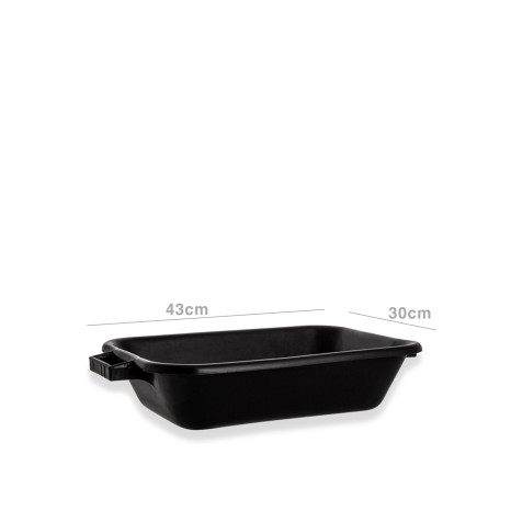 Gamela Plástico Retangular Preto 7.5L 43X30X11cm - Image product