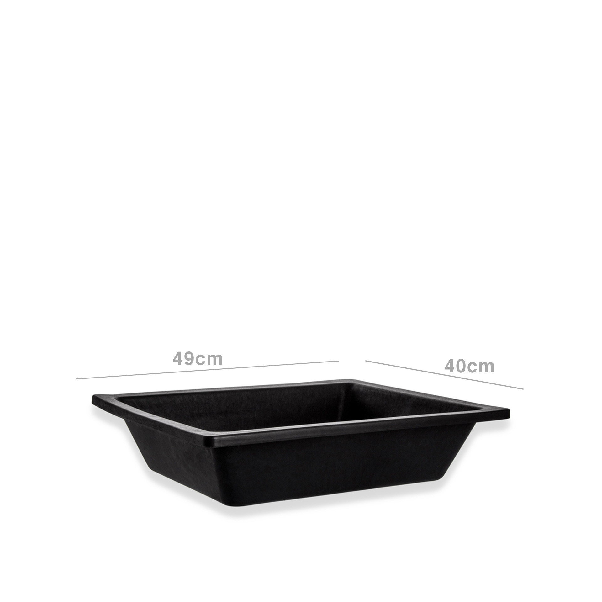 Gamela Plástico Retangular Preto