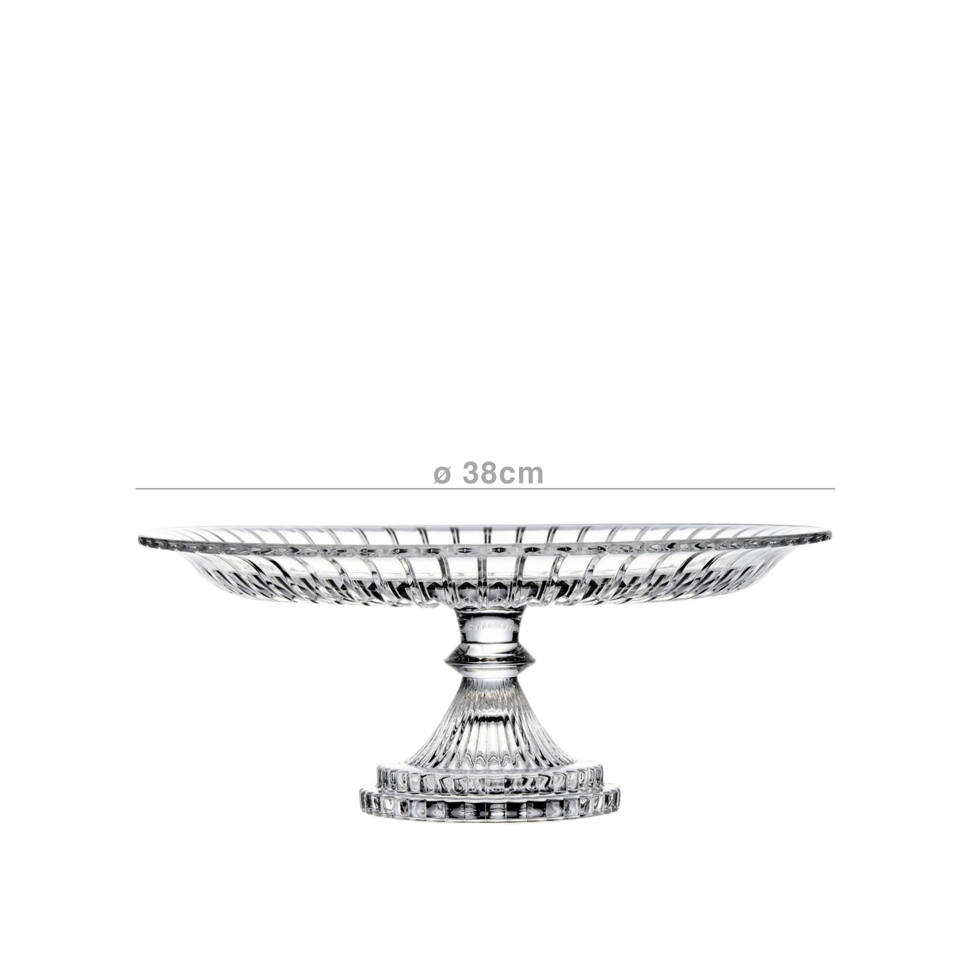 Prato Bolo Glamour com Pé Redondo 38X13cm