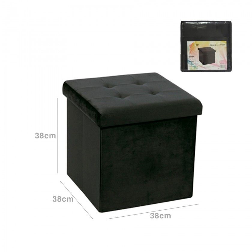 Banqueta Veludo Quadrado 38X38X38CM