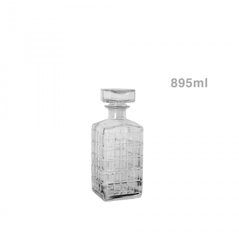 Garrafa Vidro Quadrada 895ML 8.5X8.5X23.5CM Garrafa Vidro Quadrada 895ML 8.5X8.5X23.5CM