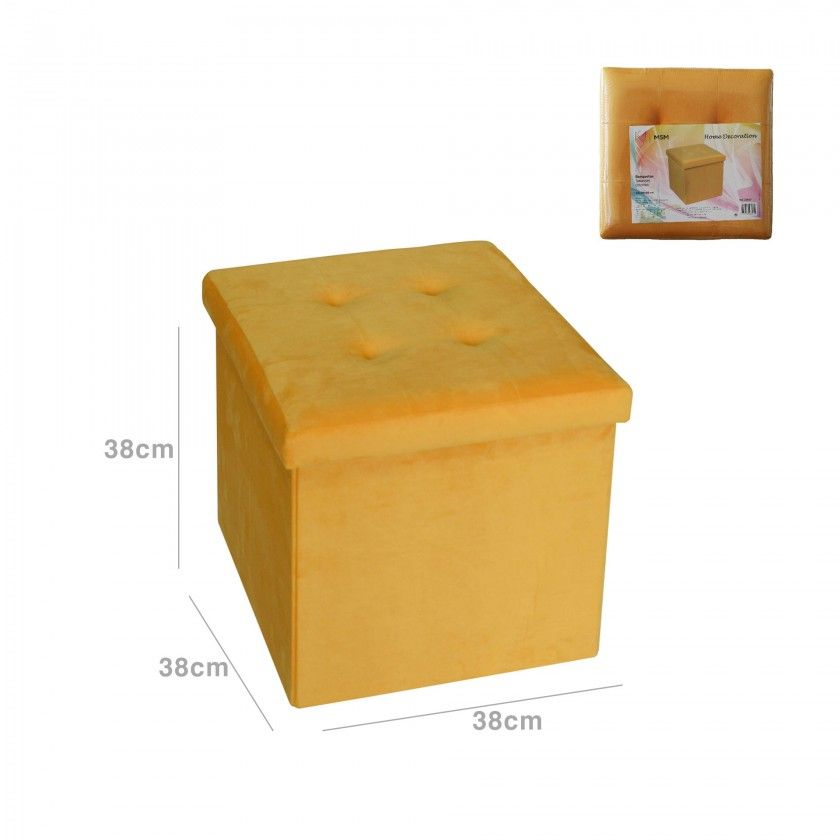 Banqueta Veludo Quadrado 38X38X38CM