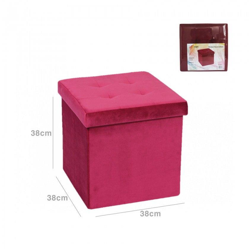 Banqueta Veludo Quadrado 38X38X38CM