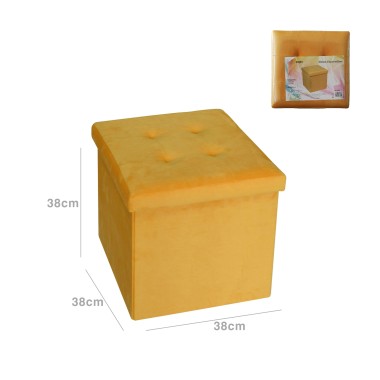 Banqueta Veludo Quadrado 38X38X38CM