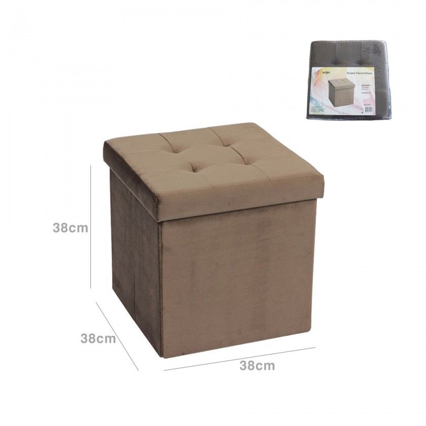 Banqueta Veludo Quadrado 38X38X38CM