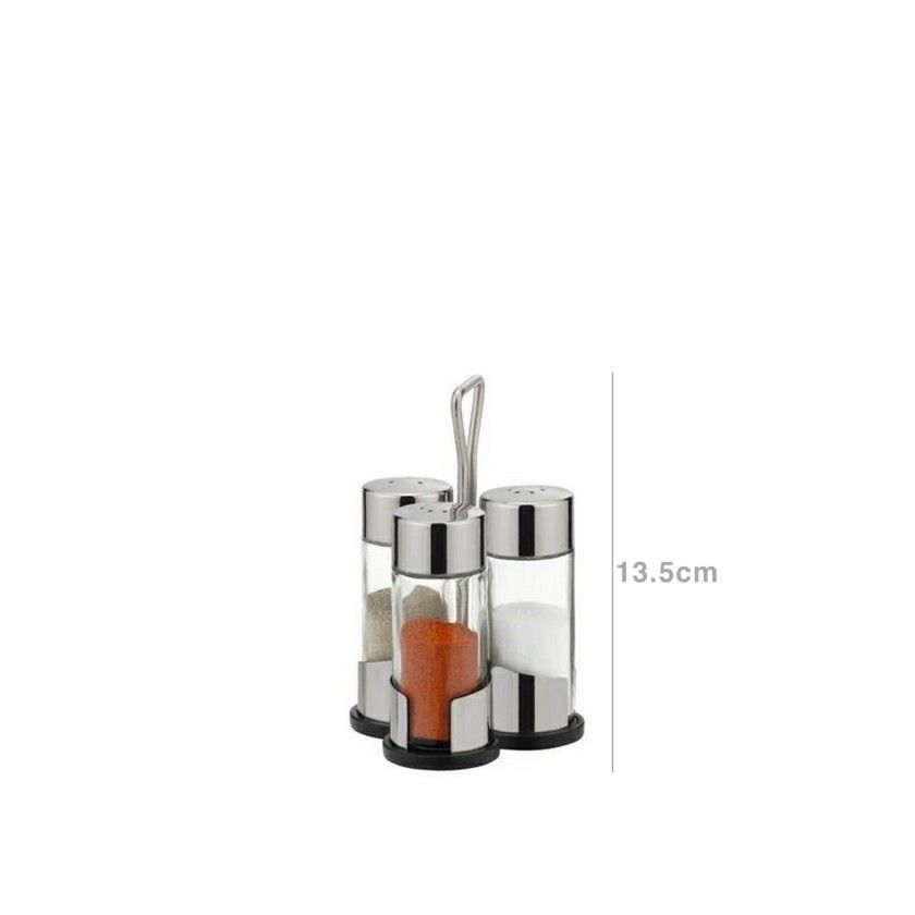 Suporte Especiarias com Recipientes 3.5X8.5X13.5cm Suporte Especiarias com Recipientes 3.5X8.5X13.5cm