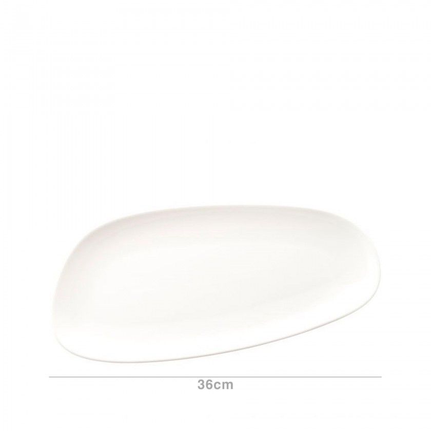 Prato Ladeiro Porcelana Tango Branco 36X17cm Prato Ladeiro Porcelana Tango Branco 36X17cm