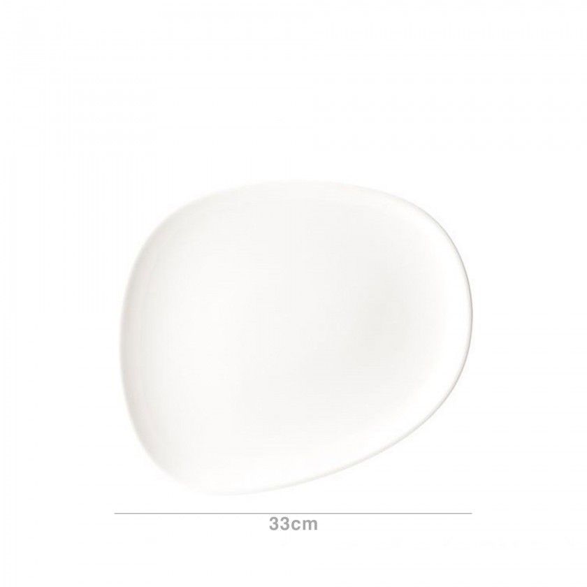 Prato Ladeiro Porcelana Tango Branco 33X27cm Prato Ladeiro Porcelana Tango Branco 33X27cm