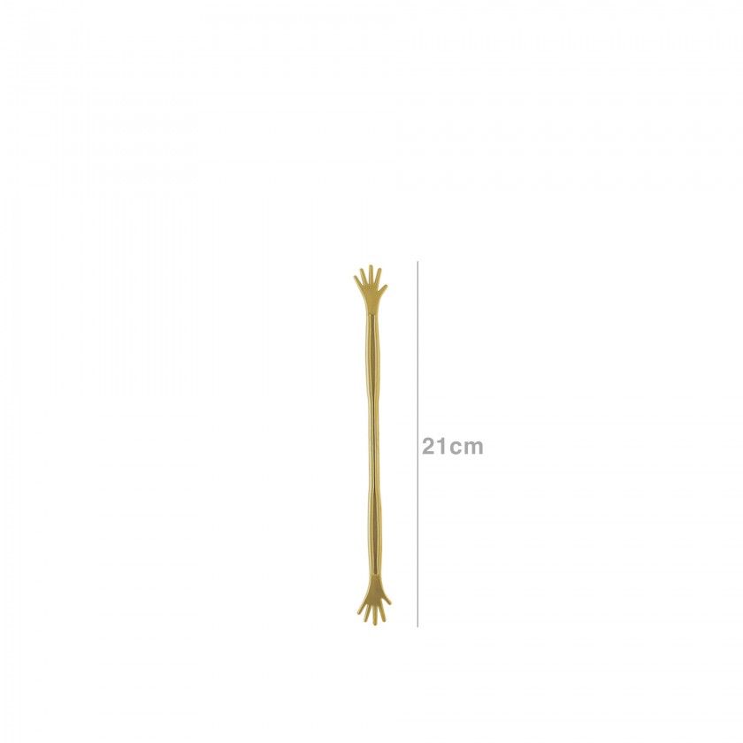 Agitador Bebidas Plstico Abs 21cm Dourado 21cm Pack 12