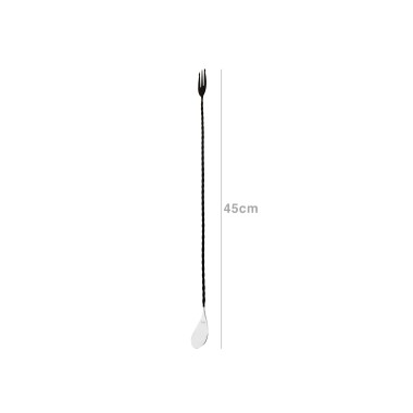 Colher Cocktail Inox Preto 45cm