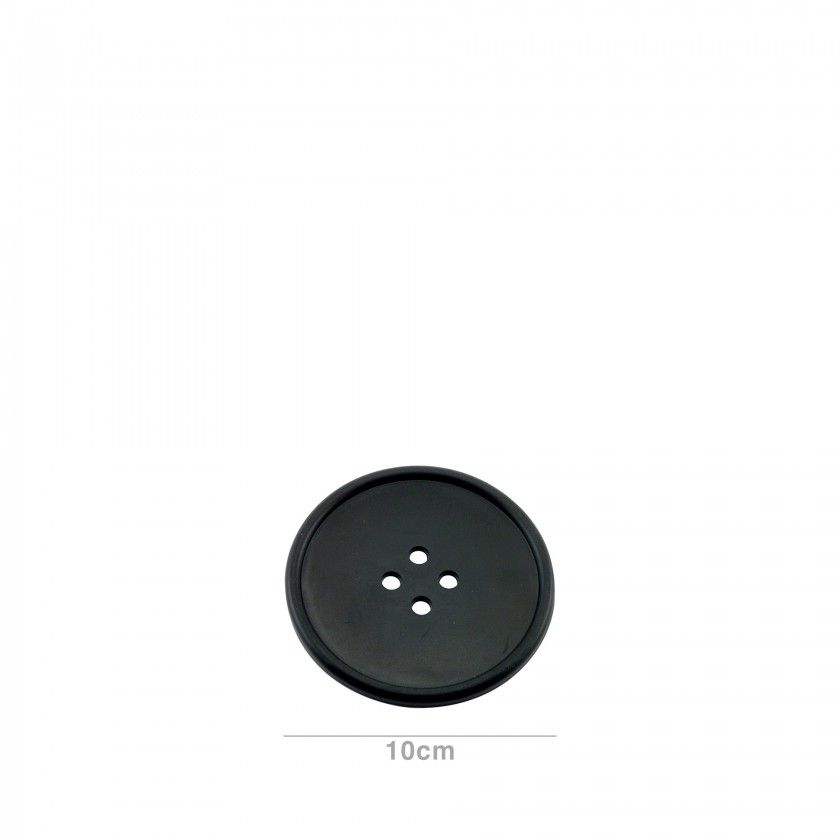 Base Copo Boto Borracha 10cm Pack 8 Preto