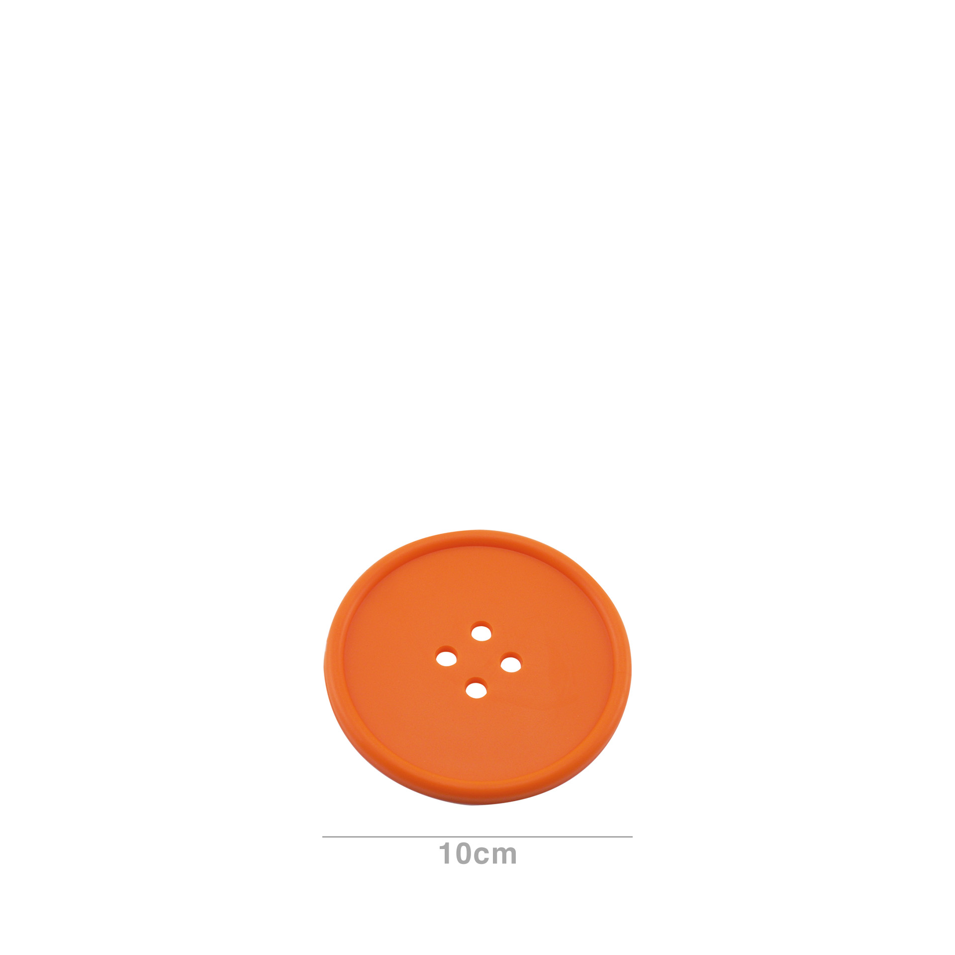 Base Copo Botão Borracha 10cm Pack 8 Laranja