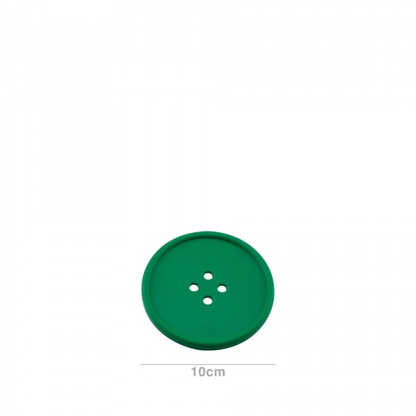 Base Copo Boto Borracha 10cm Pack 8 Verde