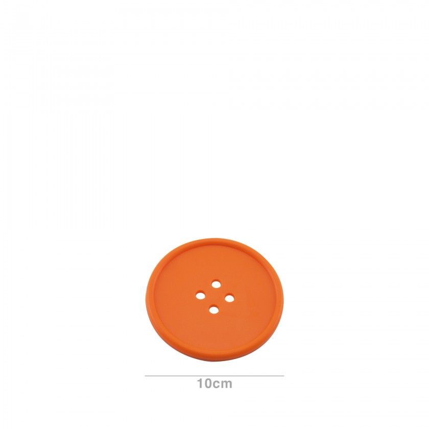 Base Copo Boto Borracha 10cm Pack 8 Laranja