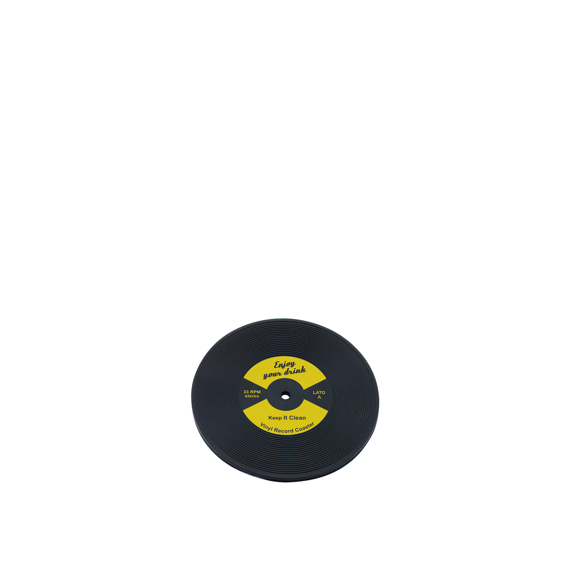 Base Copo Disco Lp Borracha 10cm Pack 12 Amarelo