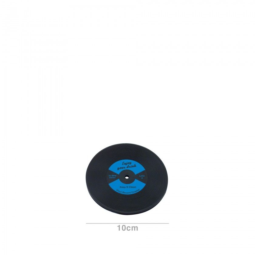 Base Copo Disco Lp Borracha 10cm Pack 12 Azul