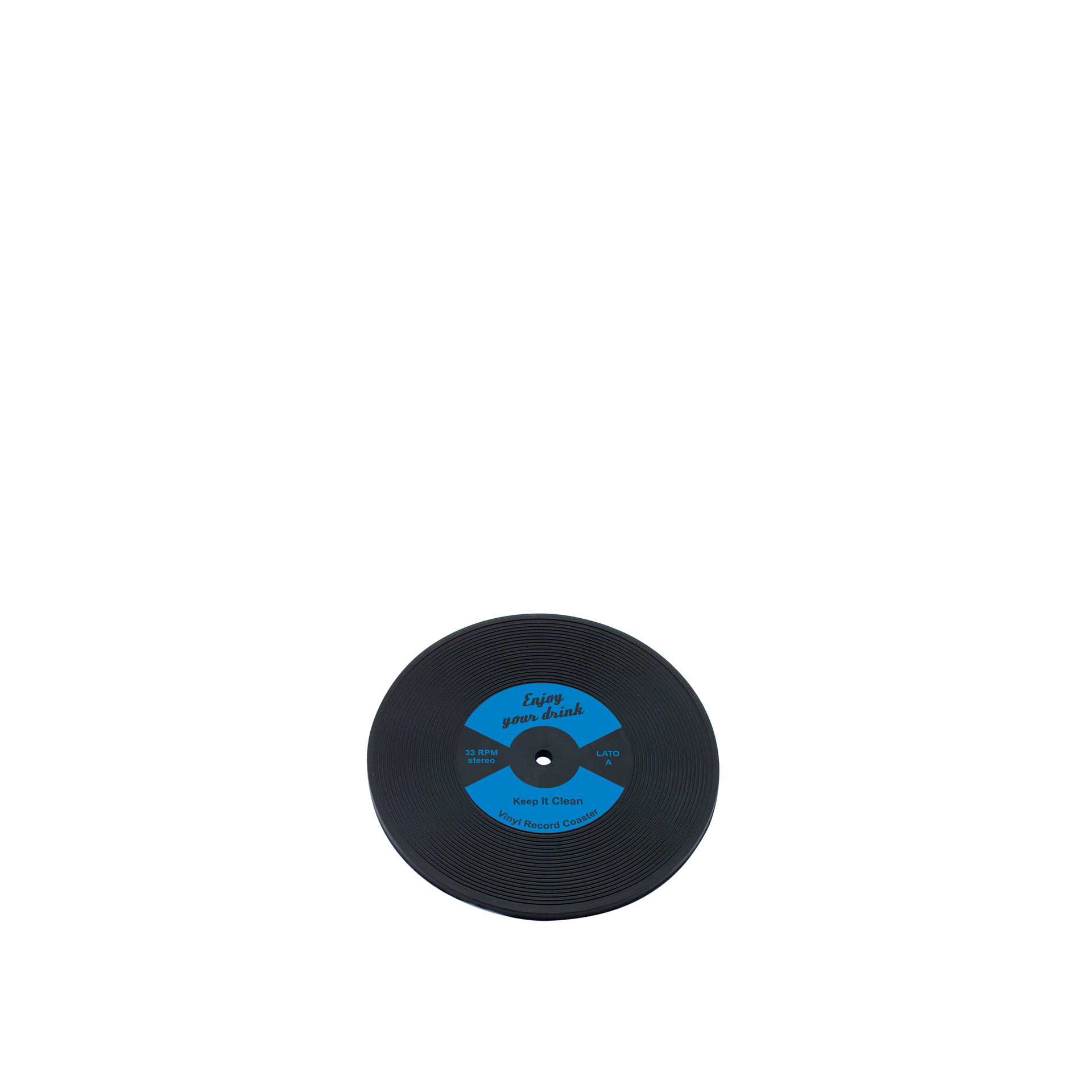 Base Copo Disco Lp Borracha 10cm Pack 12 Azul