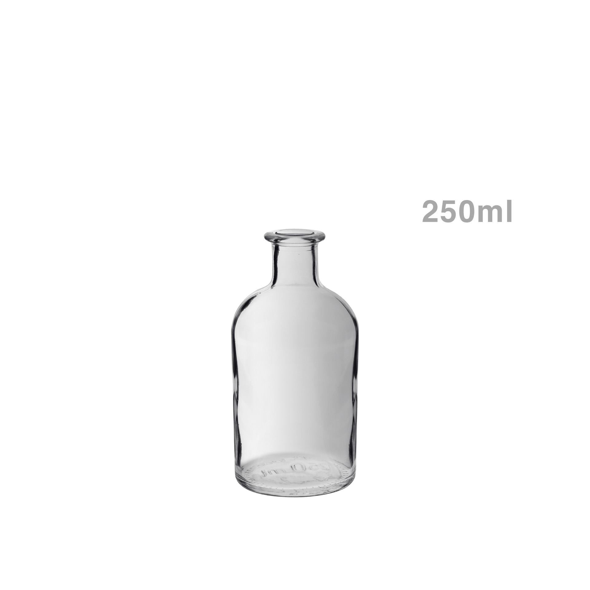 Garrafa Farmácia Vidro Incolor 250ml