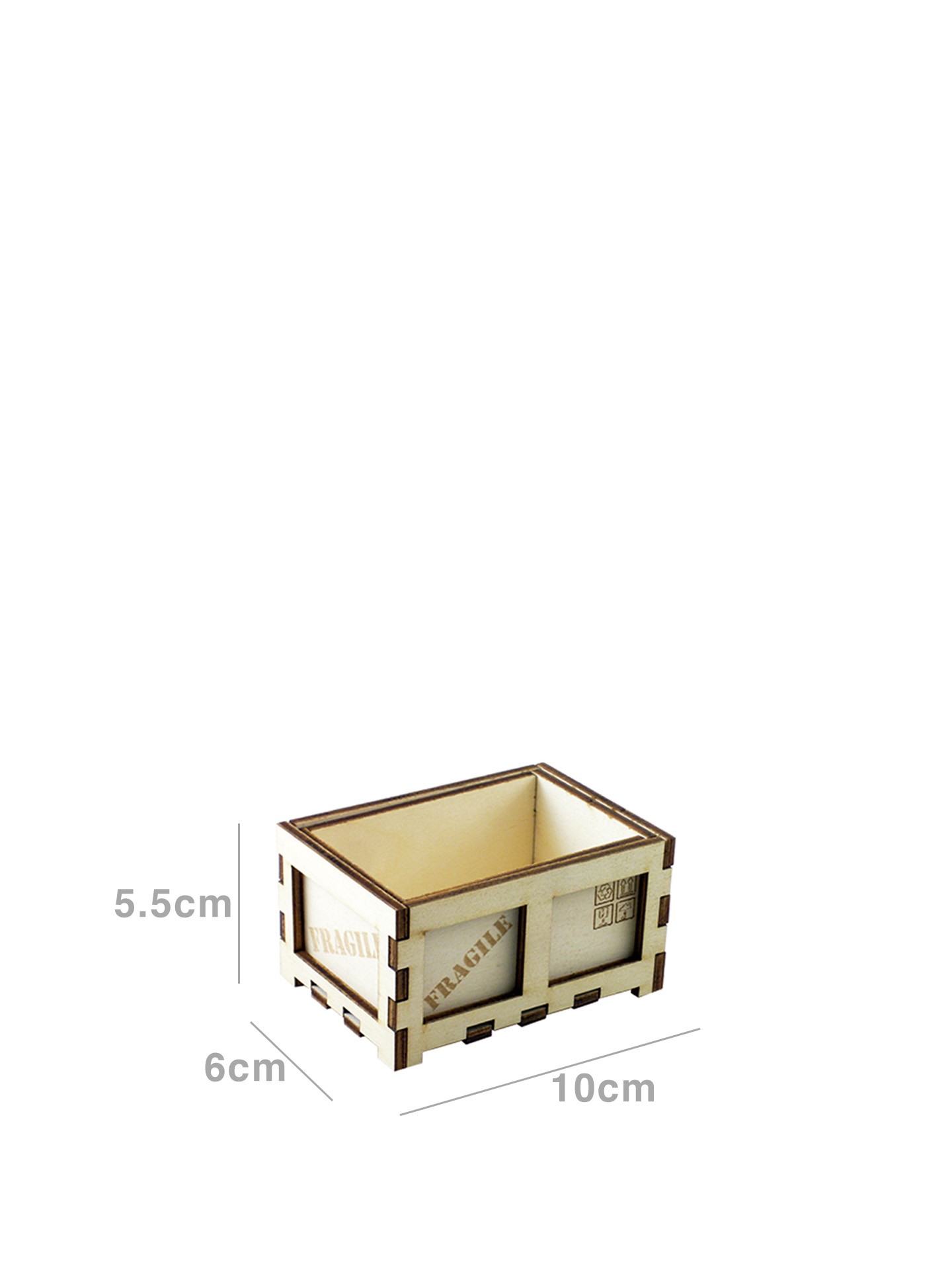 Caixa Madeira Faia Branco 6X10X5.5cm