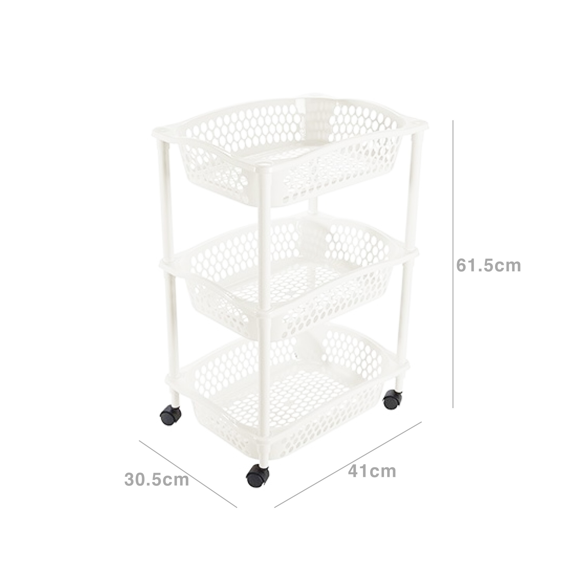 Carrinho Multiusos 3 Cestos 41X30.5X61.5CM