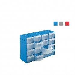 Caixa Ferramentas 16 Gavetas Plstico 22X8X15cm Azul