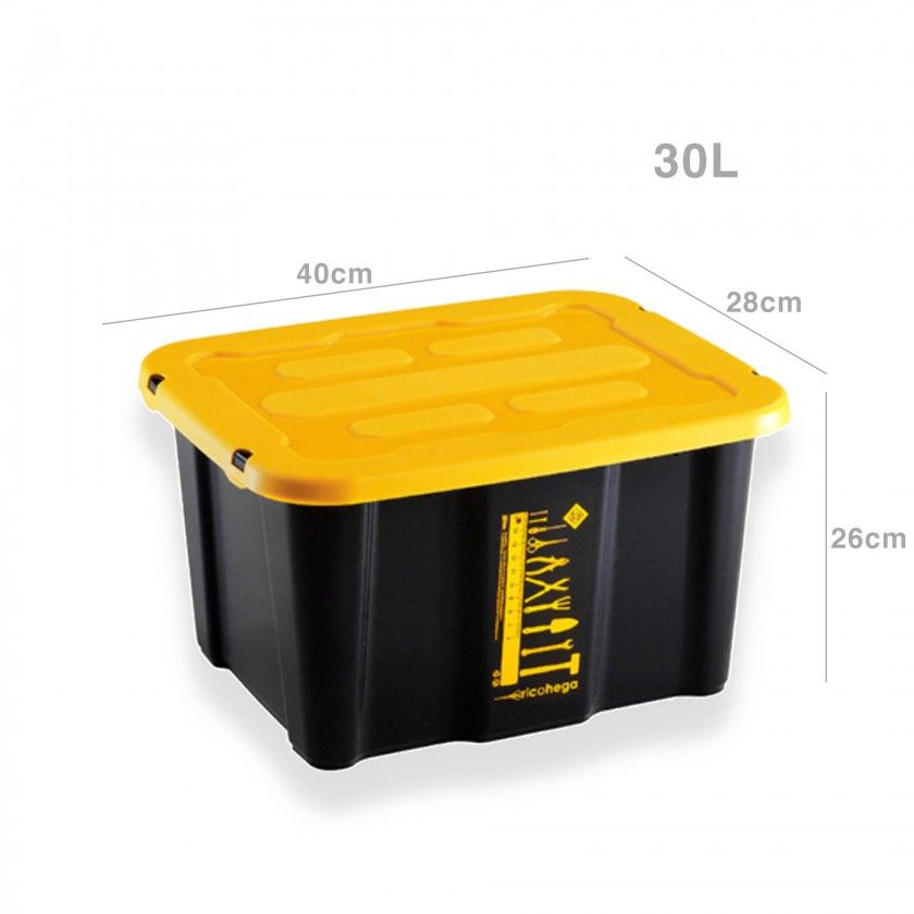 Caixa Arrumos Plstico Bricohega Preto 30l 40X28X26cm