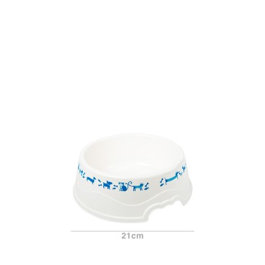 Comedouro Plástico Cocker Redondo Branco 1l 21X7cm