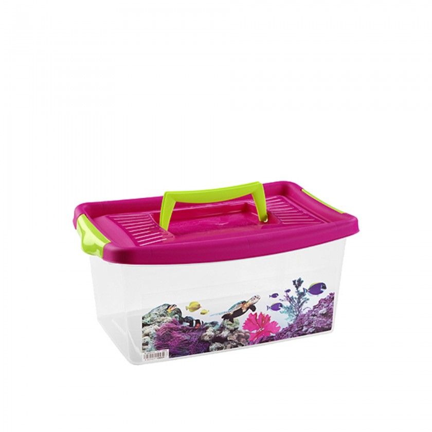 Caixa Arrumos com Asa Plstico Multicor 9l 37X24X16cm
