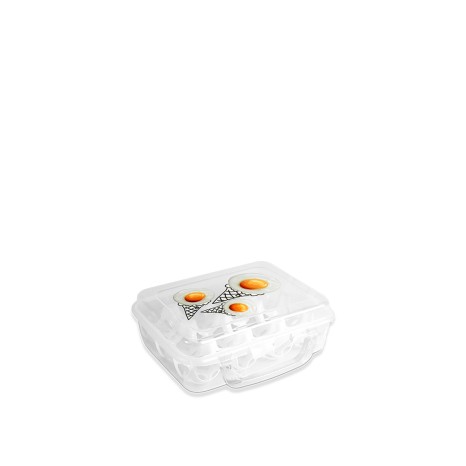 Caixa Herm�tica para 12 Ovos Pl�stico Incolor 20X16X7cm - Image product