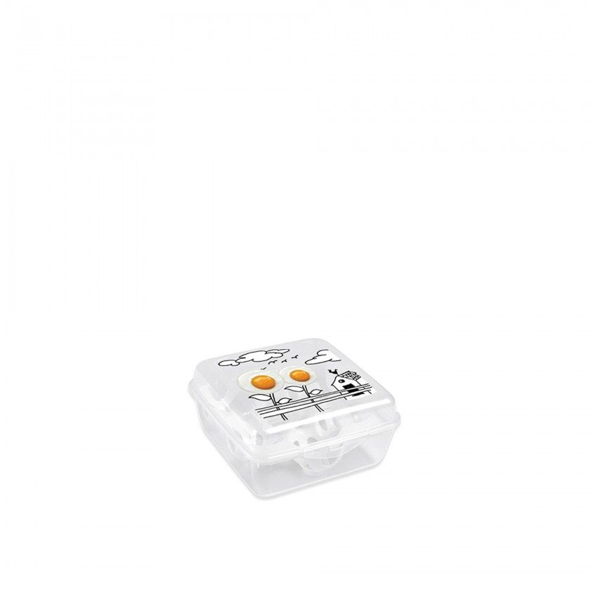 Caixa Herm�tica para 6 Ovos Pl�stico Incolor 15X15X7.5cm