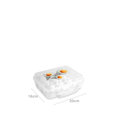 Caixa Herm�tica para 12 Ovos Pl�stico Incolor 20X16X7cm - Image product